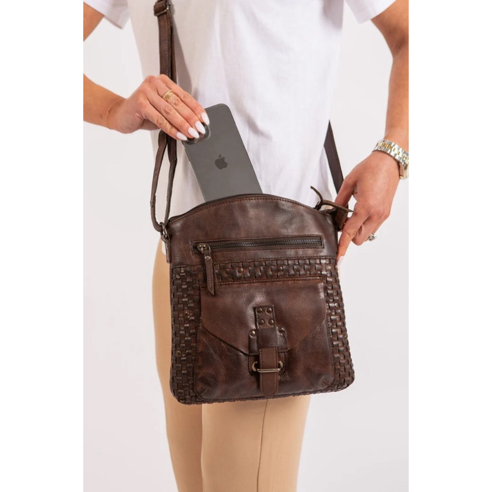 Greenwood Elsa Brown Leather Crossbody